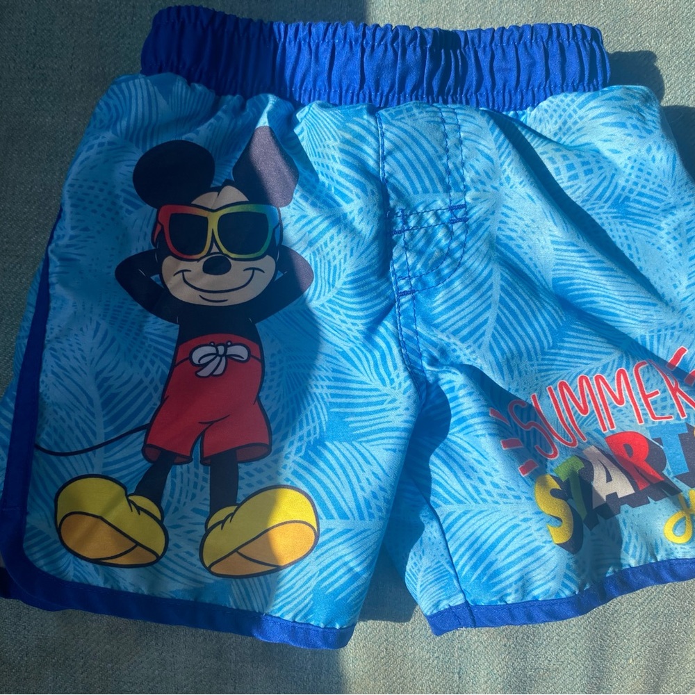 Blue Patterned Swim Shorts